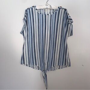 CURE Blue and White Striped Top Large